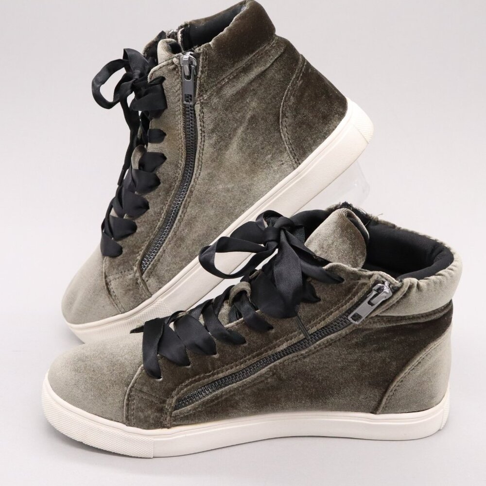 MADDEN GIRL Epic High Top Sneakers Women's 8‎ B Gray/Green Velvet